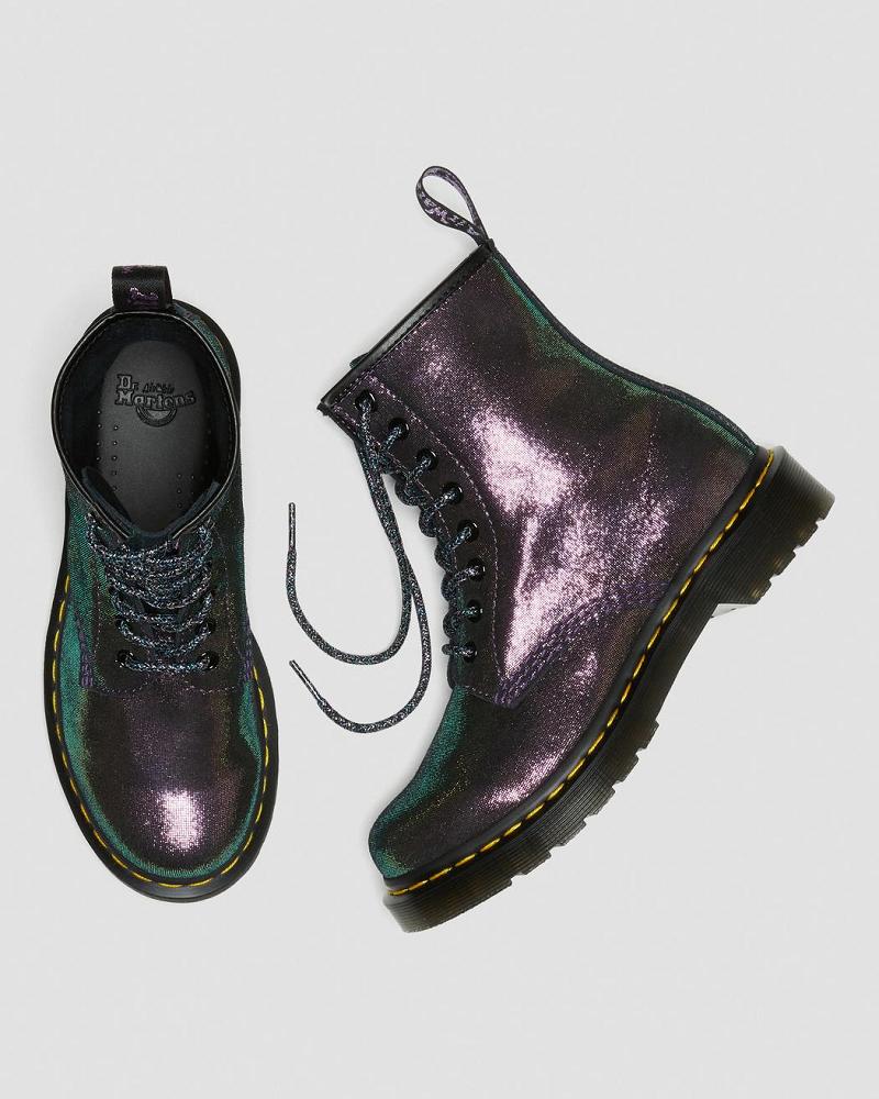 Dr Martens 1460 Disco Iridescent Suede Veterlaarzen Dames Paars | NL 616XYU